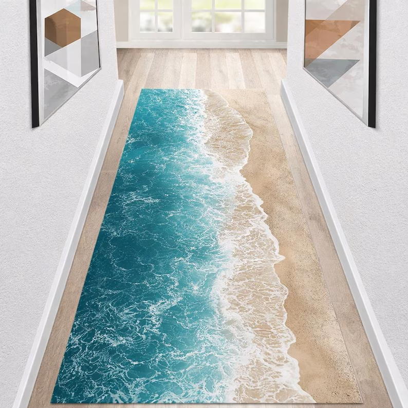 Home Fragrance Ocean Breeze - Ocean Beach Runner Rug Coastal Hallway